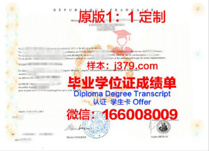 斯特拉斯堡第三大学博士毕业证：跨越国界的学术荣耀