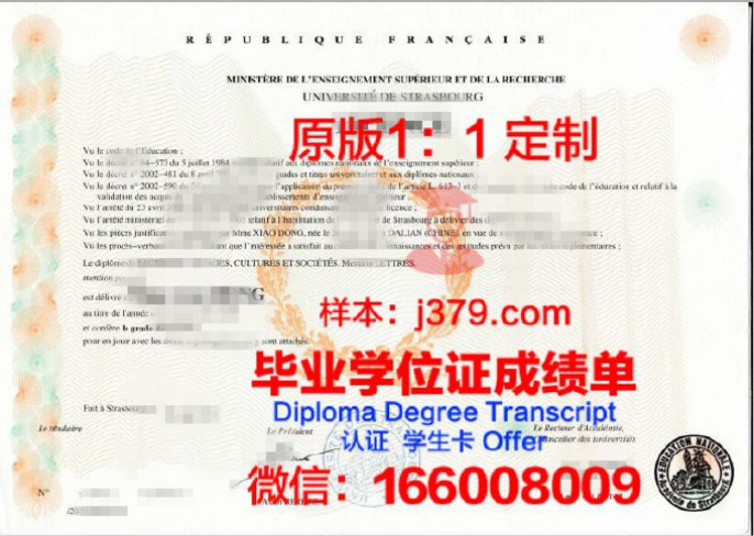 斯特拉斯堡第三大学博士毕业证：跨越国界的学术荣耀