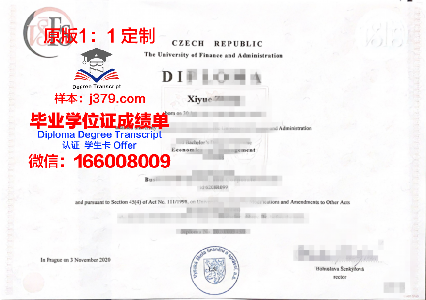 捷克布杰约维采南波西米亚大学毕业证外壳(捷克布杰约维采技术与商业学院)