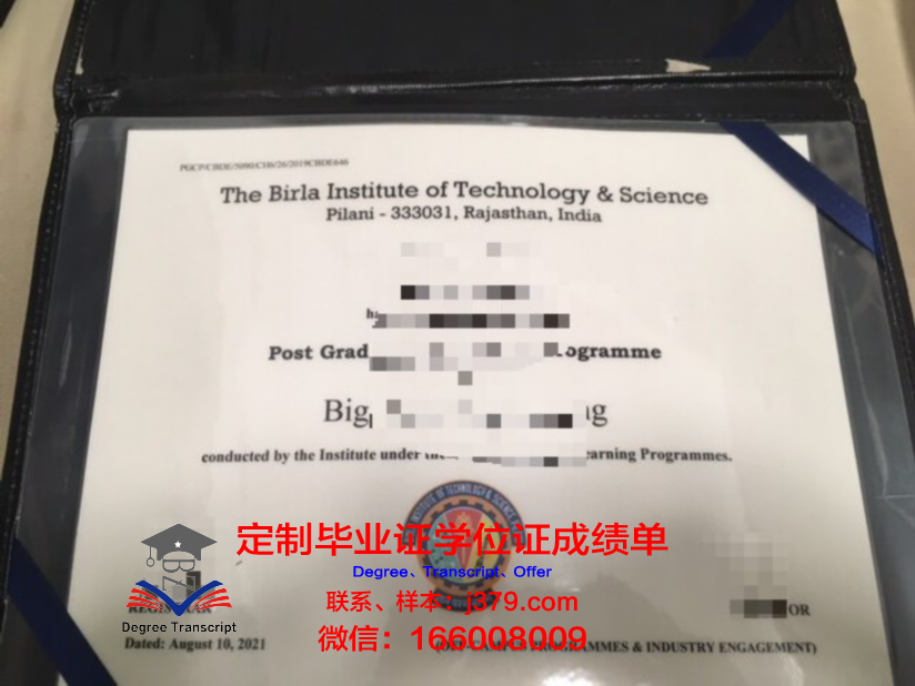 比尔拉科学技术学院毕业证书模板