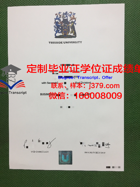 提赛德大学毕业证展示