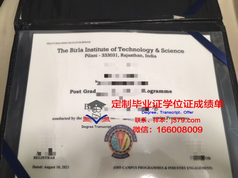 比尔拉科学技术学院毕业证外壳